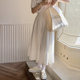 Homemade sweet Japanese white high -waisted skirt female summer French literary student work style mid -length A -line skirt
