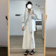 Homemade Japanese workwear straight skirt for female students with high waist temperament retro mid-length white hip skirt summer