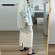 Homemade Japanese workwear straight skirt for female students with high waist temperament retro mid-length white hip skirt summer