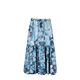Sweet and elegant 2024 summer new style wood earrings big hem skirt printed mid-length retro beach vacation skirt