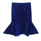 2025 spring, summer and autumn gold velvet skirt fishtail hip long skirt celebrity large size versatile one-step big swaying women's skirt
