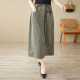 American retro workwear double pocket high waist skirt for women 2024 autumn new style versatile slim mid-length skirt
