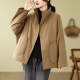 Xiaofei's home ~ Large size cotton jacket for women's new long velvet cotton stand collar thickened loose slimming casual cotton jacket for winter
