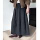 Japanese Literary Line Warm Boxer Skirt Female Autumn and Winter Big size fat mm pear -shaped figure medium long A -line umbrella skirt
