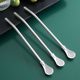 Extended straw spoon stainless steel milk tea mixing and filtering all-in-one dual-use environmentally friendly coarse metal non-disposable
