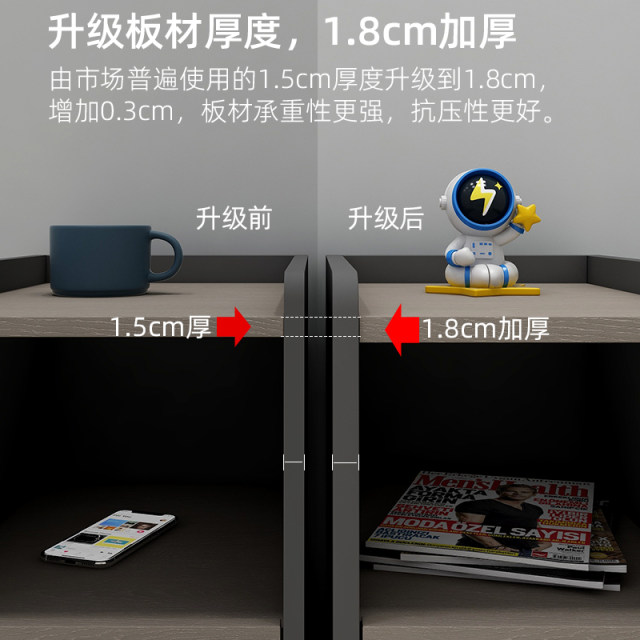 Bedside table solid wood board extremely narrow small mini 25/35/40 bedroom 30cm wide bedside narrow joint cabinet