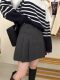 High-waisted wool pleated skirt anti-exposure A-line skirt autumn and winter hip-covering skirt large size versatile thickened slim skirt