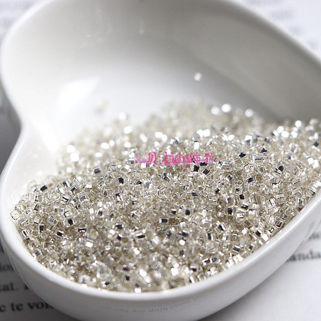 New silver filled gold and silver square hole round rice beads handmade diy bracelet necklace hairpin step shake jewelry accessories material