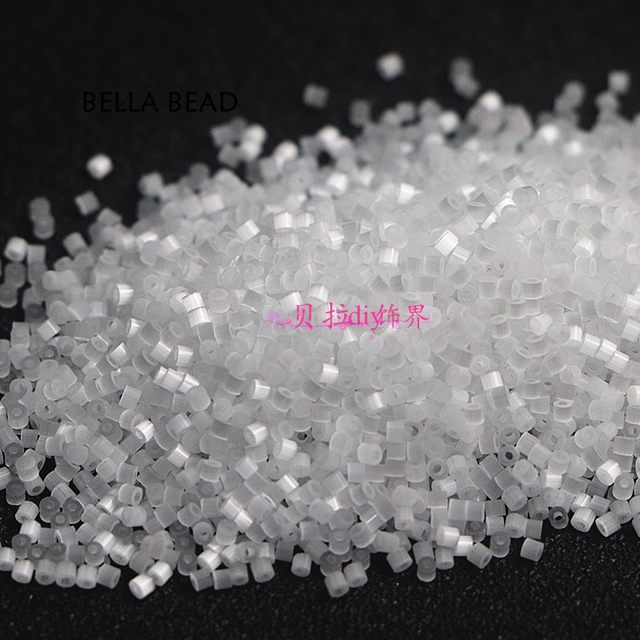 1.6mm Cat's Eye Brushed Antique Beads Glass Shiny White Rice Beads Handmade DIY Bracelet Necklace French Embroidery Material