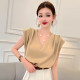 Design-slim solid color V-neck acetate satin shirt women's sleeveless vest vest vest temperament shirt top