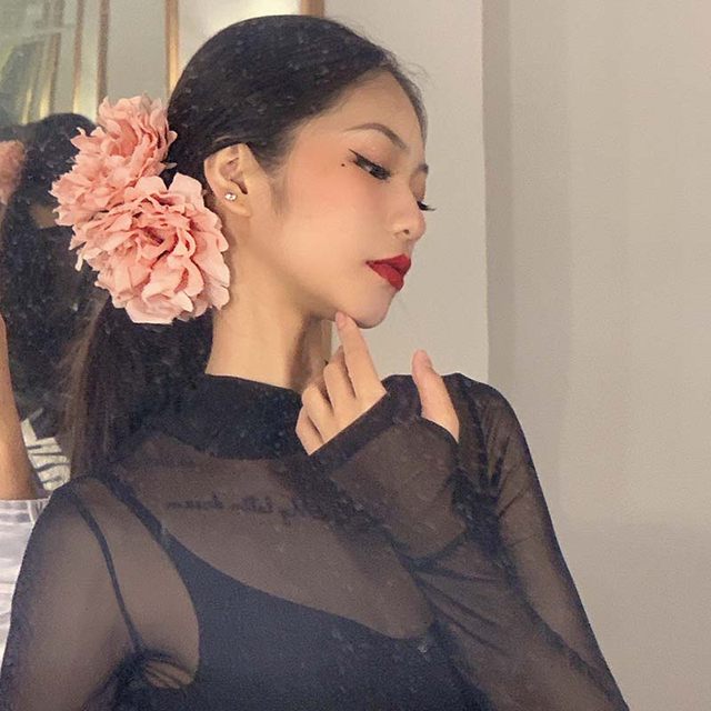 Ancient style Hanfu headdress, pink fabric flower hairpin, stage performance exam headdress, flower hair accessory, photo props