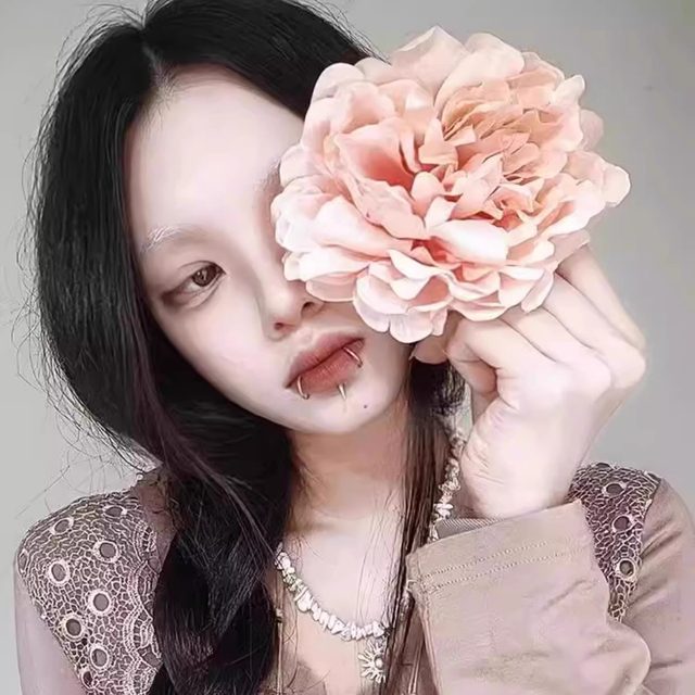 Ancient style Hanfu headdress, pink fabric flower hairpin, stage performance exam headdress, flower hair accessory, photo props