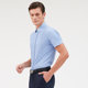 MENHARDUM/Manhadun summer high-end fine plaid cardigan lapel T-shirt business gentleman casual short T