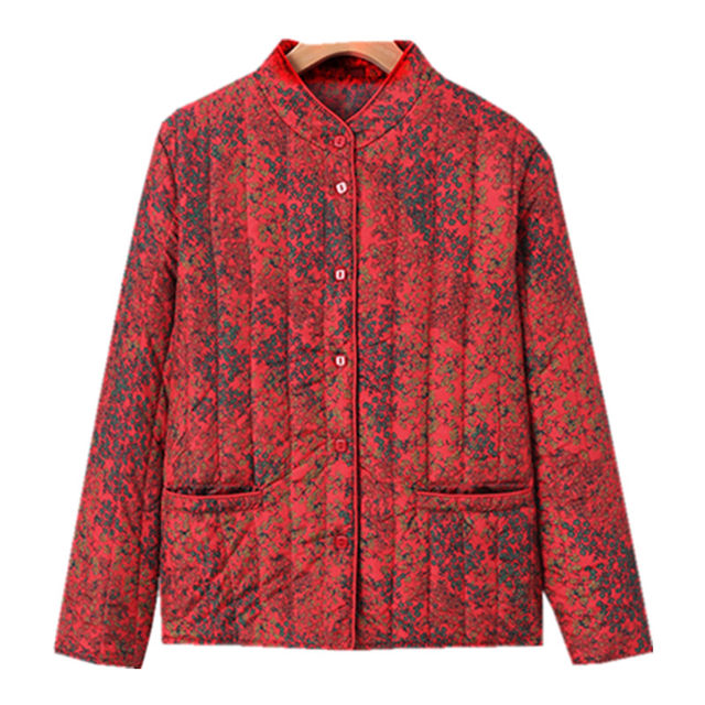 Hengyuanxiang mother down cotton jacket short thin and warm middle-aged and elderly women's winter jacket cotton coat grandma's cotton jacket