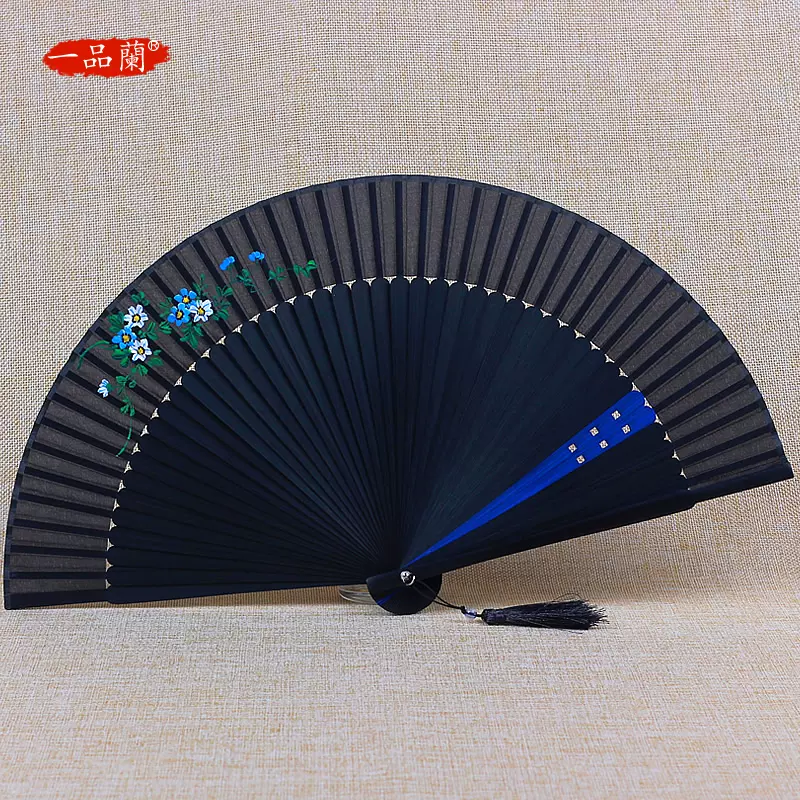 中国风古典扇子女式古风折扇汉服随身手工复古丝绸日式折叠