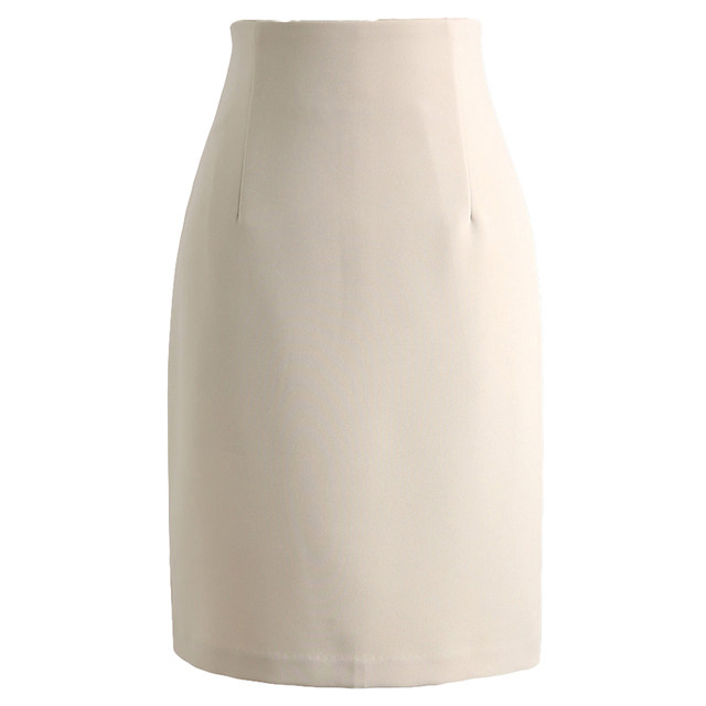 2025 Korean version of the new fashion high waist hip skirt spring and summer slimming solid color OL professional versatile mid-length skirt