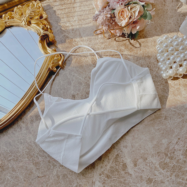 Korean version of the beautiful back suspender vest, female elastic with chest pads, short chest exposed tube top pure color versatile inner clothes