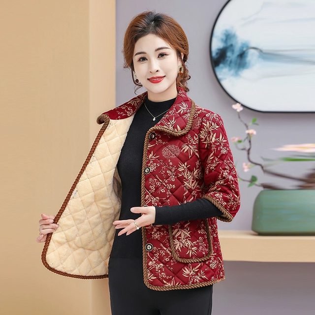 Mother's clothing women's autumn and winter vest corduroy solid color plus velvet warm vest small vest middle-aged and elderly corduroy vest
