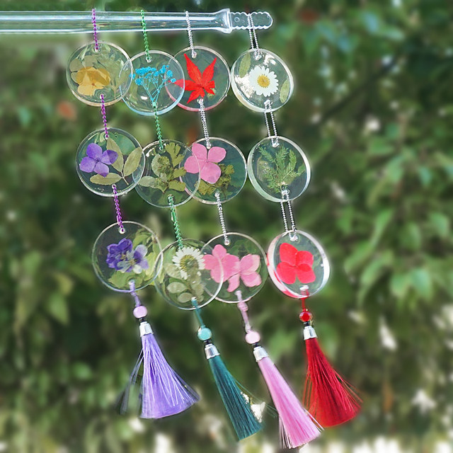 Crystal drop rubber round double hole hang tag Guka dried flower pendant silicone mold wind chime table lamp homemade handmade materials
