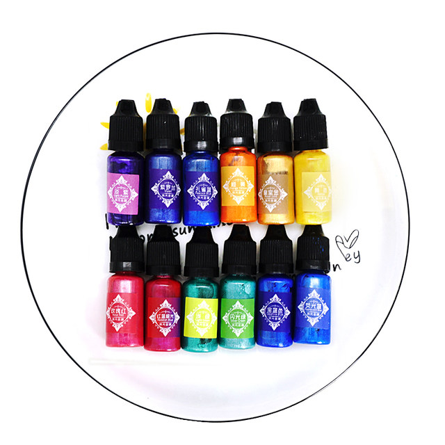 Mengchu handmade crystal drop glue pearlescent color essence AB gum resin pigment cat claw mahjong pendant DIY material