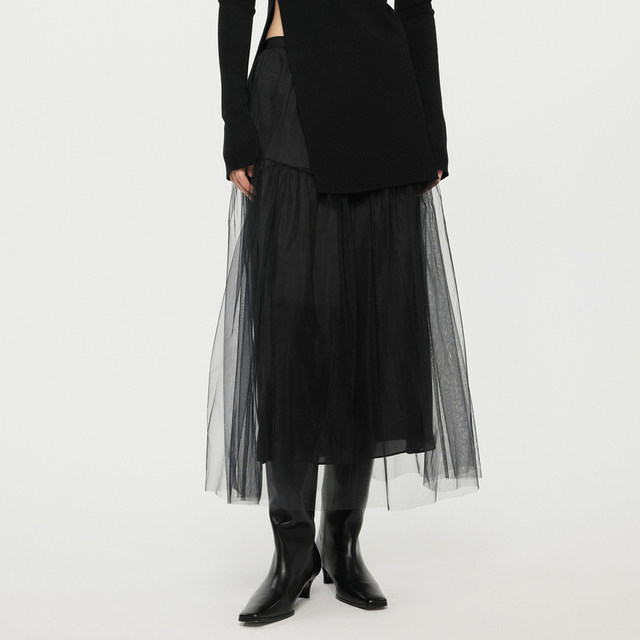 JNBY/Jiangnan Buyi Spring and Autumn Skirt Mesh A-shaped Pleated Advanced Slim, Comfortable and Versatile 5O7D13610