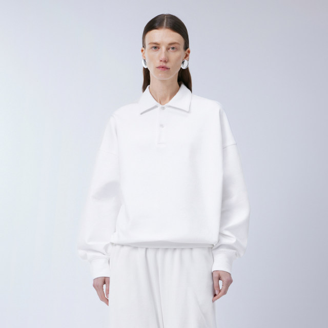 JNBY/Jiangnan Buyi Spring Comfortable Sweatshirt POLO Collar Loose Pullover Top Cotton Air Layer Simple Commuter
