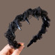 2025 new high skull top headband with teeth non-slip wavy hairpin for women with high-end and fashionable headband headwear