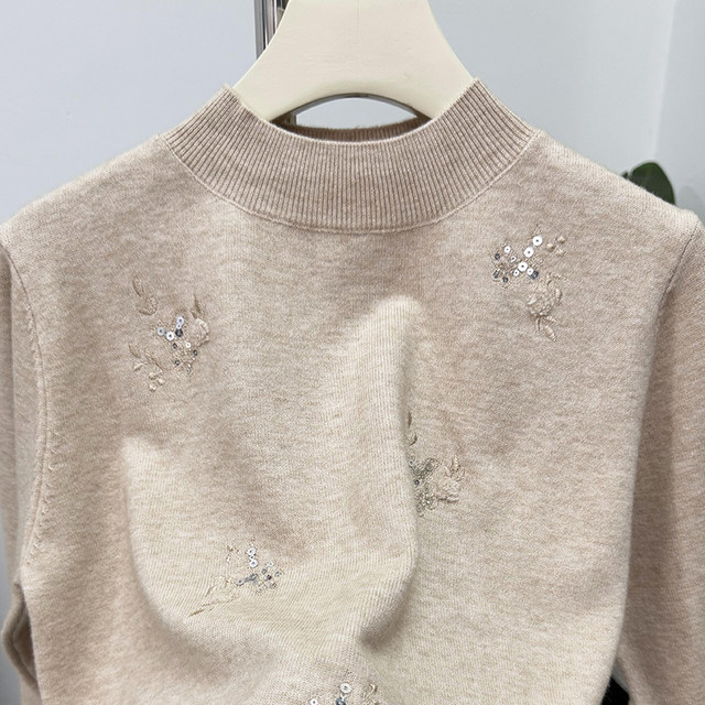 Mom's winter fashionable knitted tops, fashionable bottoming shirts, middle-aged and elderly women's autumn and winter sweaters, middle-aged tops and small shirts