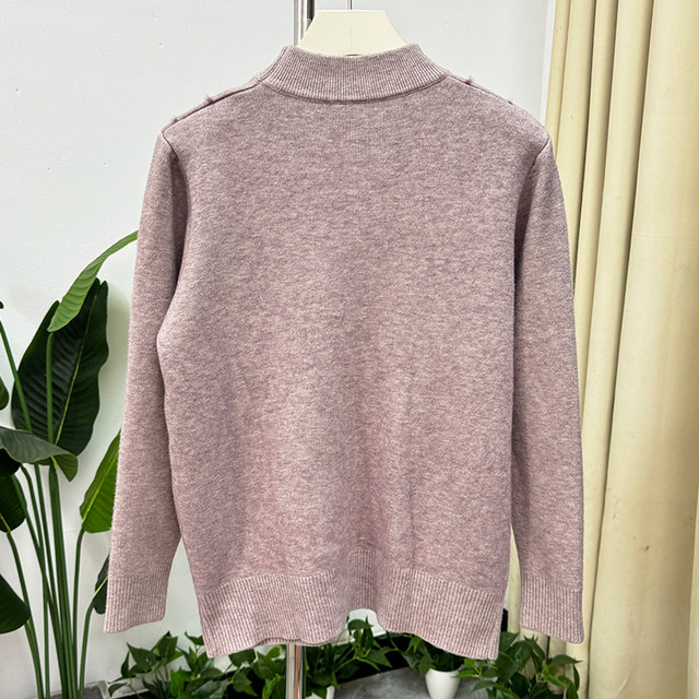 Mom's winter clothes, fashionable plus velvet thickened half-high neck base shirt, integrated velvet middle-aged and elderly mother-in-law warm sweater