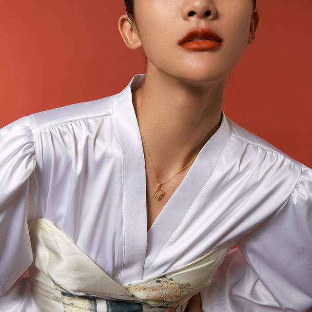 Saturday, Fu Gold Pendant Men's Women's Foot Gold Valuation 5G Gold Calculation, National Tide Wind Bad Pearl Wu Ji Gold Gift
