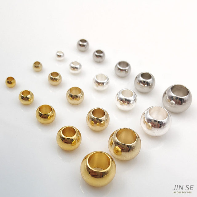 18K14K real gold plated color-preserving large hole beads separated by beads wheel beads handmade diy loose beads beaded necklace jewelry accessories