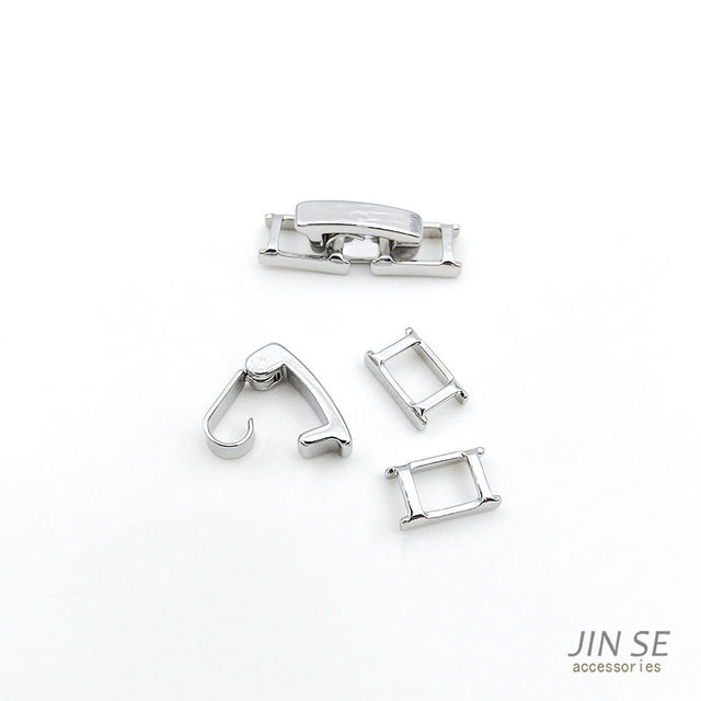 Real gold color-protecting link buckle three-piece set bracelet necklace zircon chain buckle belt buckle diy jewelry accessories