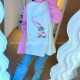we11doneshark Song Zuer and Cecilia Cheung Pink Rainbow Love Bear Print Vagrant Sleeve Cartoon Long Sleeve T