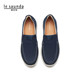Lairsdan men's shoes new leather shoes fashionable round toe casual footwear with one foot lazy loafers 5MM74602