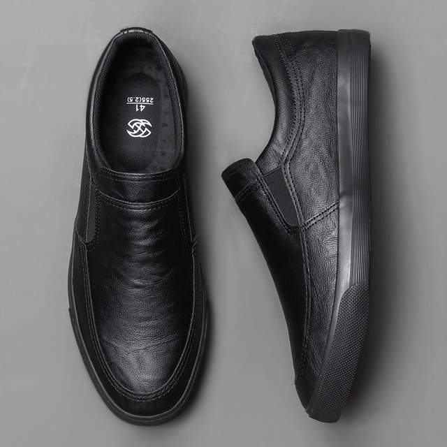 Men's shoes, trendy shoes, summer casual shoes, leather shoes, lazy people pedal versatile Korean style trendy shoes, men's breathable foot cover
