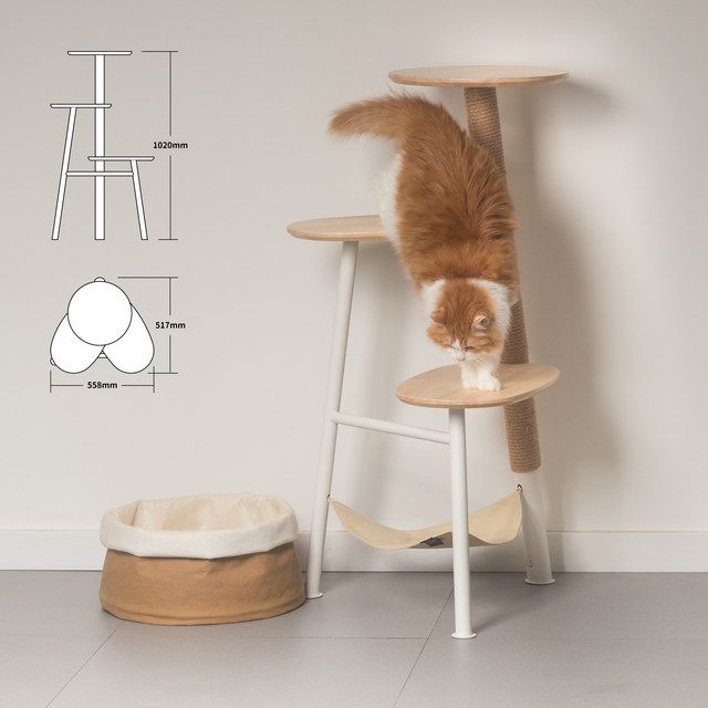INFLUFFY Rangli-Cat climbing rack imported rubber wooden cat climbing ...
