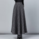 2025 autumn and winter new versatile plaid wool skirt for women high waist A-line long skirt large dance skirt large size skirt

