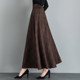 2025 autumn and winter new versatile plaid wool skirt for women high waist A-line long skirt large dance skirt large size skirt
