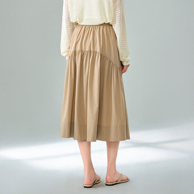 Sweet lady high waist skirt for women mid-length MOFAN 2025 summer new black slim A-line skirt