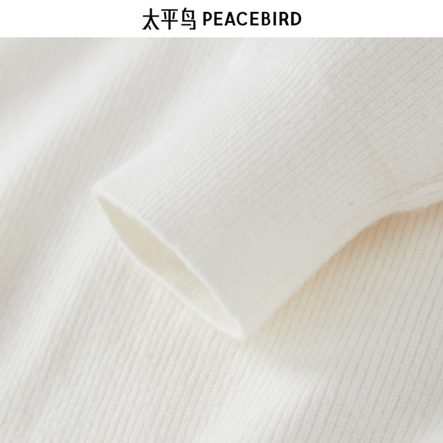 PEACEBIRD Men's Casual Sweater Solid Color Sweater Warm Inner Knitted Sweater Fashionable Sweater Men's Wool Pullover