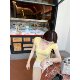 
Anne's afternoon~ Pure slim yellow large U-neck round neck short short-sleeved T-shirt