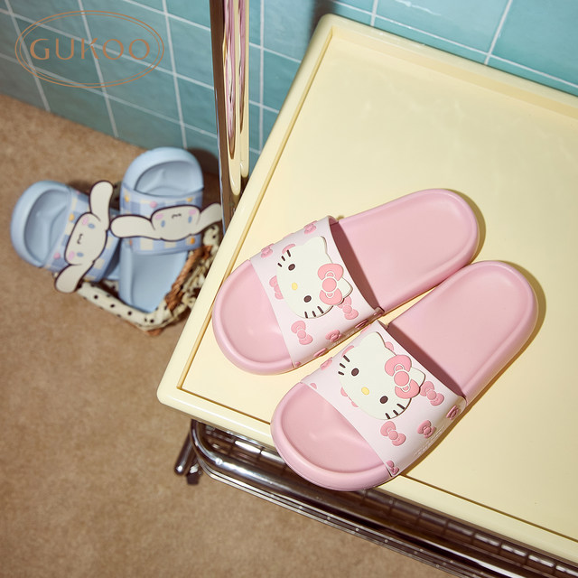 Fruit shell slippers for women in summer Sanrio co-branded new flat-soled versatile EVA slippers shit-like home slippers