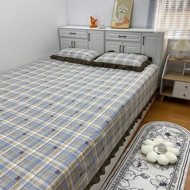 Support customization of three-piece pure cotton tatami set, single-piece cotton kang cover, special four-piece set with quilted thickening and non-slip