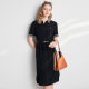 Palo Sang Silk Women's Skirt 24 Spring and Summer New Polo Collar Houndstooth vintage Print Short Sleeve Mulberry Silk Dress
