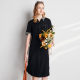 Palo Sang Silk Women's Skirt 24 Spring and Summer New Polo Collar Houndstooth vintage Print Short Sleeve Mulberry Silk Dress
