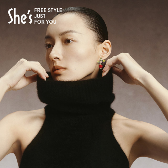 Shes Qianzi artistic conception oriental style new Chinese style hawthorn fruit earrings 925 silver needle earrings for women light luxury earrings