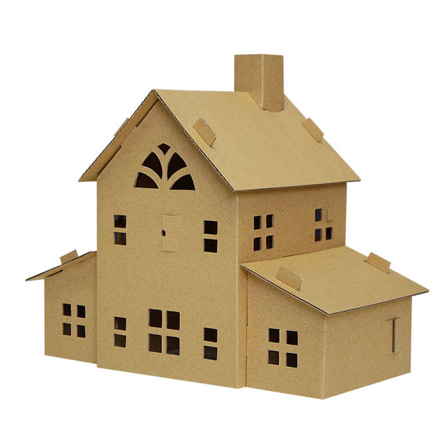 Holiday children's handmade diy paper small house paper shell assembled toys decorative board creative assembled toys