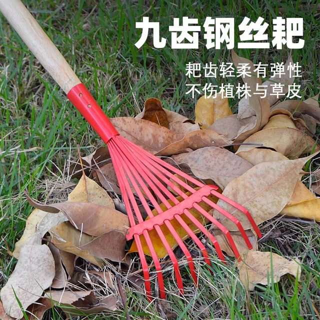 
Grass rake, leaf rake, gardening wire, leaf picker, iron toothed loquat, lawn agricultural stainless steel garden tool