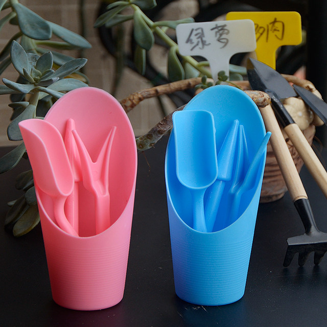 Gardening tool combination set for succulent planting with seedling transplanter bucket shovel rake brush air blowing potted flowers