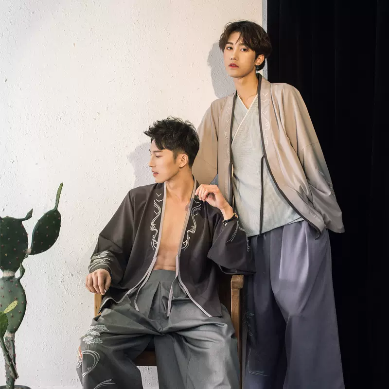 一木三枝 山暮 汉风常服日常男女装褙子开衫改良长